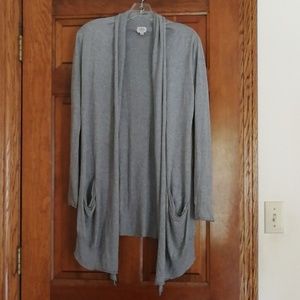 Grey Aritzia Wilfred Flaubert silk cardigan